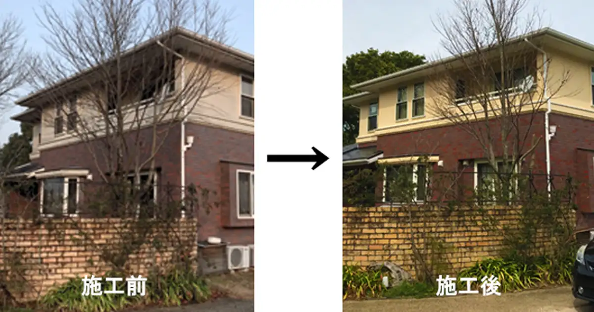 R様邸の外壁塗装施工前と施工後