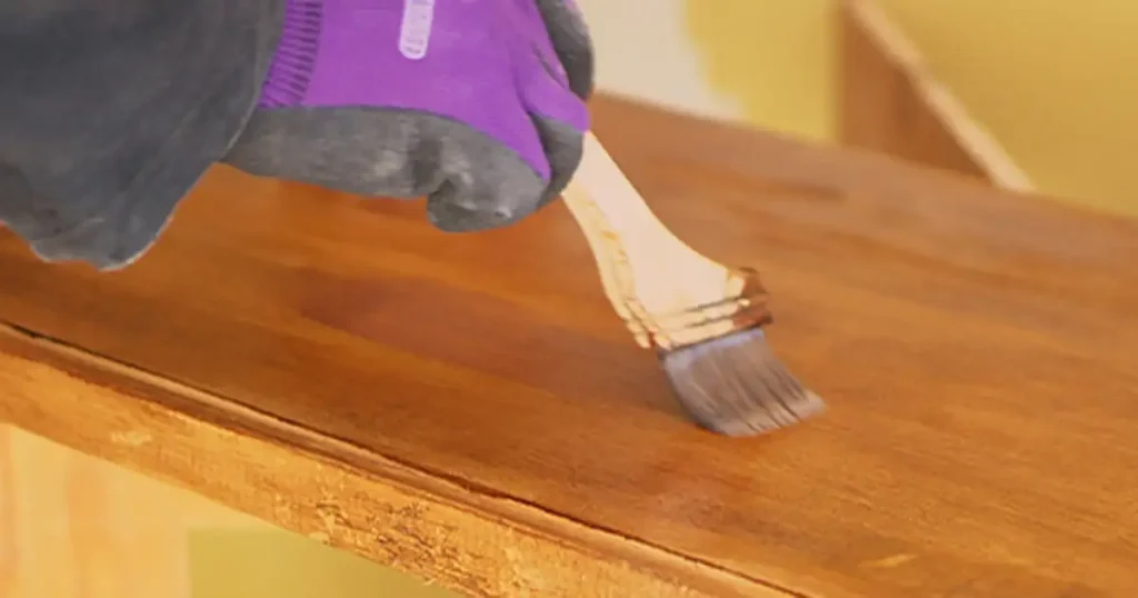 木部塗装の様子